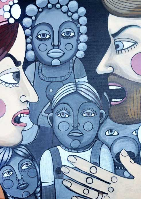 Domestic War Acrylmalerei by Mubinki